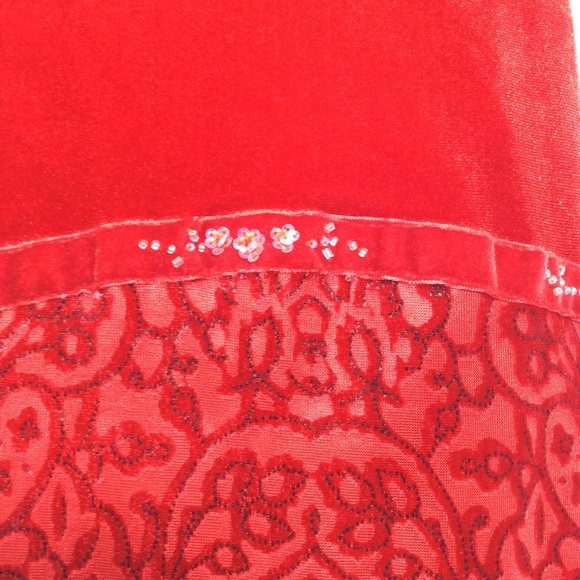 Gegrge Girls Red Velvet High-Low Holiday Dress Sz8 - Picture 10 of 10